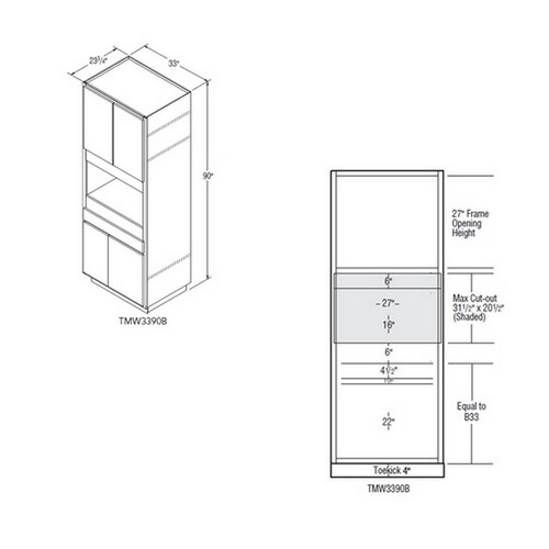 Aristokraft Cabinetry Select Series Decatur Purestyle Microwave Tall Cabinet TMW3390B