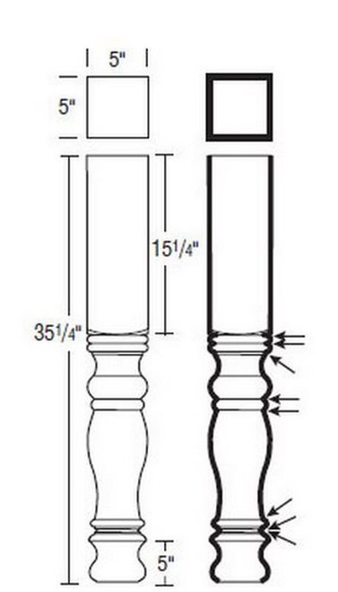 Aristokraft Cabinetry Select Series Decatur Purestyle English Island Column ENGISLCOLUMN