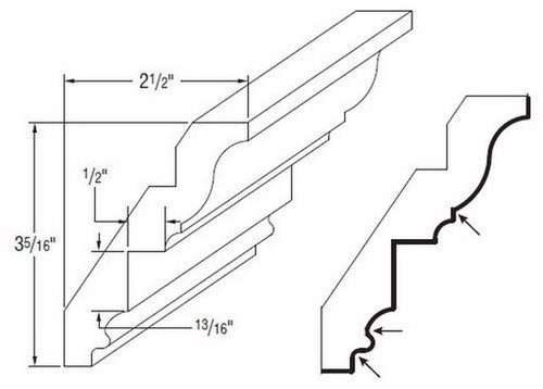Aristokraft Cabinetry Select Series Decatur Purestyle Insert Crown Moulding MICROWN8