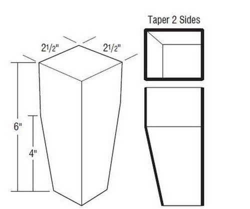 Aristokraft Cabinetry Select Series Decatur Purestyle Bun Foot TAPLEG
