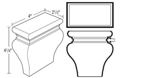 Aristokraft Cabinetry Select Series Decatur Purestyle Toekick Tulip Foot TKTLFOOT