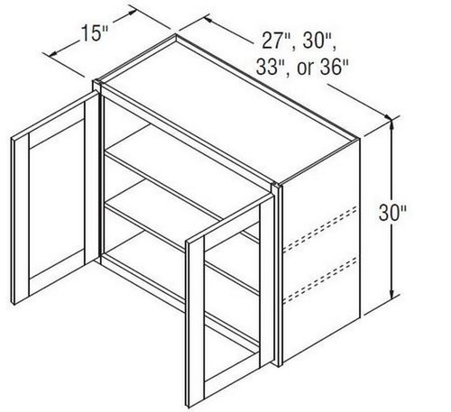 Aristokraft Cabinetry Select Series Decatur Purestyle Wall Cabinet with Glass WWG273015B