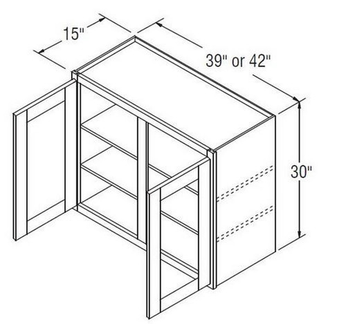 Aristokraft Cabinetry Select Series Decatur Purestyle Wall Cabinet with Glass WWG393015