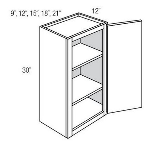 Aristokraft Cabinetry Select Series Glyn Birch Paint Wall Cabinet W1230R Hinged Right