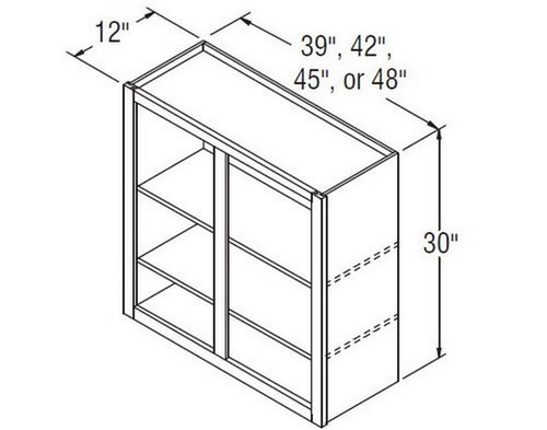 Aristokraft Cabinetry Select Series Glyn Birch Paint Wall Open Cabinet WOL4530