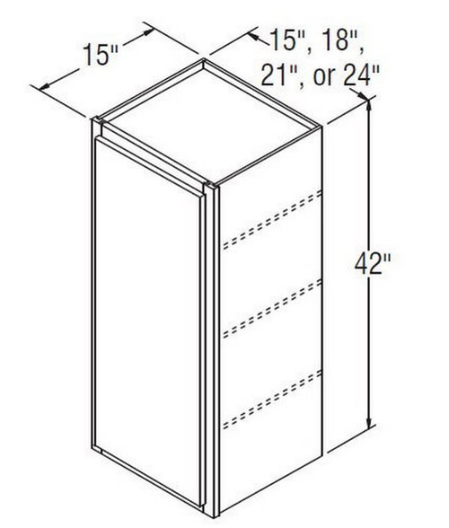 Aristokraft Cabinetry Select Series Glyn Birch Paint Wall Cabinet W244215L Hinged Left