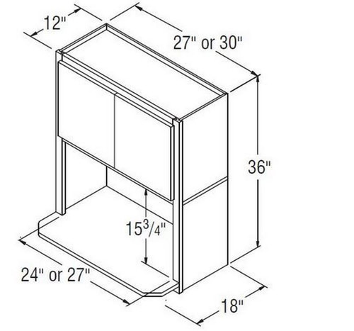 Aristokraft Cabinetry Select Series Glyn Birch Paint Microwave Wall Cabinet MWC3036B