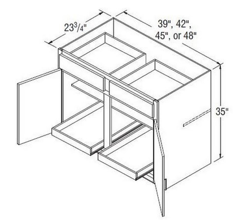 Aristokraft Cabinetry Select Series Glyn Birch Paint Base Cabinets With Roll Tray B42RT