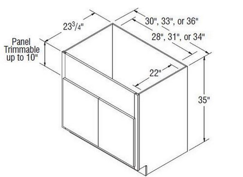 Aristokraft Cabinetry Select Series Glyn Birch Paint Country Sink Base CNTYSB36B