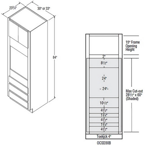 Aristokraft Cabinetry Select Series Glyn Birch Paint Oven Cabinet OCSD30B