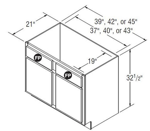 Aristokraft Cabinetry Select Series Glyn Birch Paint Vanity Console Base VCB4232.5