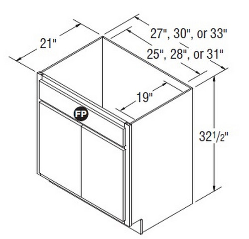 Aristokraft Cabinetry Select Series Glyn Birch Paint Vanity Sink Base VSB2732.5B
