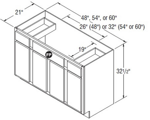 Aristokraft Cabinetry Select Series Glyn Birch Paint Vanity Sink Base VSB6032.5
