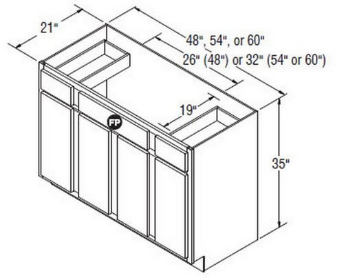Aristokraft Cabinetry Select Series Glyn Birch Paint Vanity Sink Base VSB5435