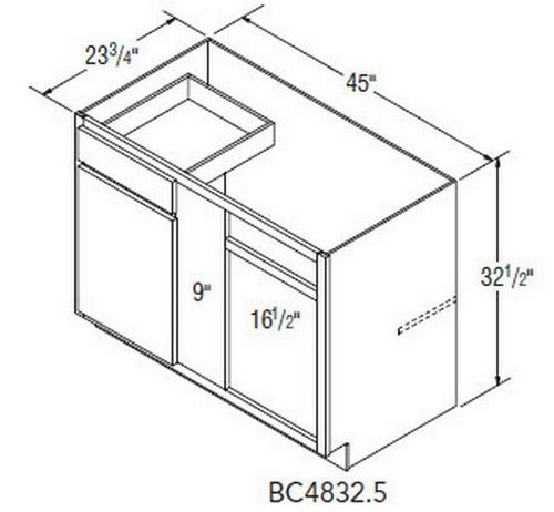 Aristokraft Cabinetry Select Series Glyn Birch Paint Blind Corner Base BC4832.5