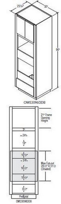 Aristokraft Cabinetry Select Series Glyn Birch Paint Oven With Microwave Cabinet OMS3096DDB