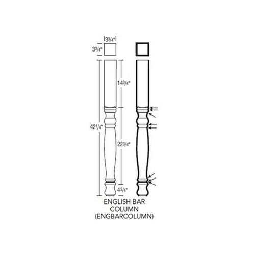 Aristokraft Cabinetry Select Series Glyn Birch Paint English Bar Column ENGBARCOLUMN