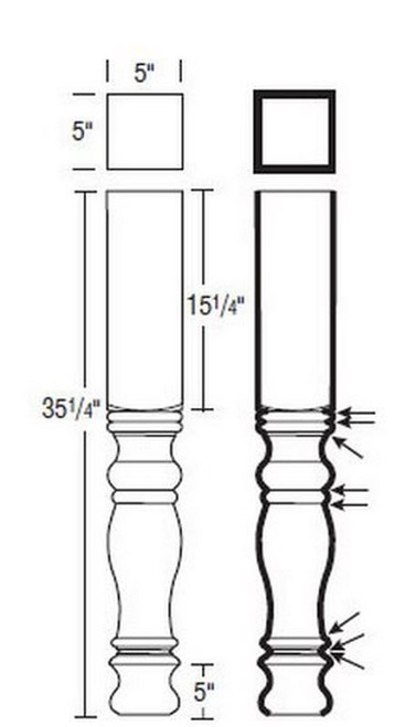 Aristokraft Cabinetry Select Series Glyn Birch Paint English Island Column ENGISLCOLUMN