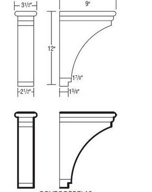 Aristokraft Cabinetry Select Series Glyn Birch Paint Cove Shaker Corbel COVECORBEL12