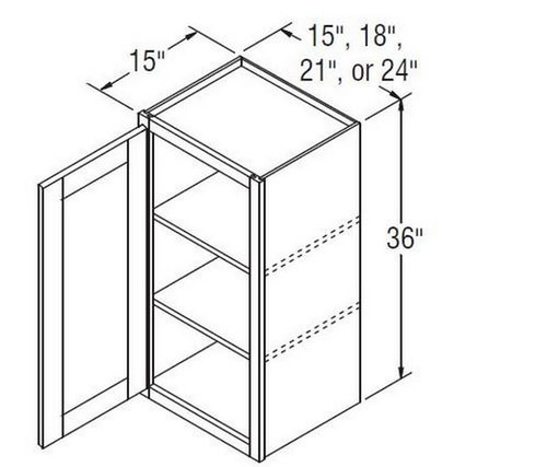 Aristokraft Cabinetry Select Series Glyn Birch Paint Wall Cabinet with Glass WWG213615