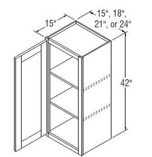 Aristokraft Cabinetry Select Series Glyn Birch Paint Wall Cabinet with Glass WWG214215