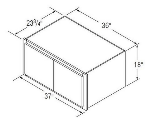 Aristokraft Cabinetry Select Series Glyn Birch Paint Refrigerator Wall Cabinet RWT3718B