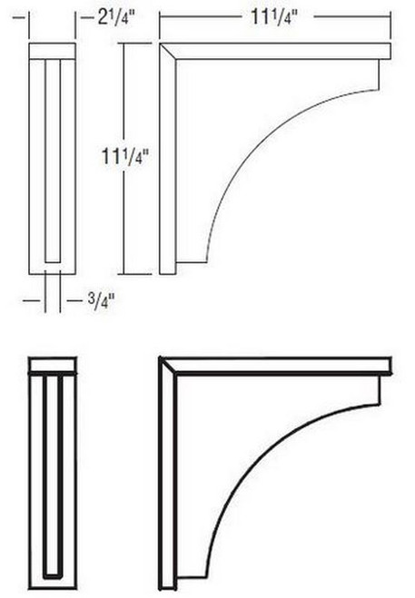 Aristokraft Cabinetry Select Series Glyn Birch Paint Cove Corbel CORBELCOVE11