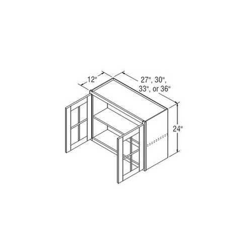 Aristokraft Cabinetry All Plywood Series Glyn Birch Wall Cabinet With Mullion Doors WMD2724B