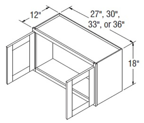 Aristokraft Cabinetry All Plywood Series Glyn Birch Wall Cabinet With Doors Prepped For Glass WPG2718B