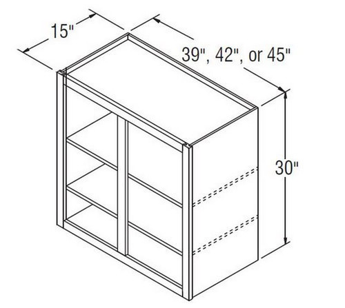 Aristokraft Cabinetry All Plywood Series Glyn Birch Wall Open Cabinet WOL423015