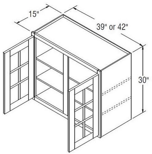 Aristokraft Cabinetry All Plywood Series Glyn Birch Wall Cabinet With Mullion Doors WMD423015