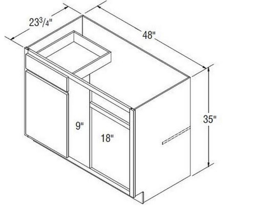 Aristokraft Cabinetry All Plywood Series Glyn Birch Blind Corner Base BC51