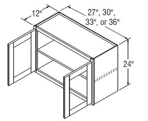 Aristokraft Cabinetry All Plywood Series Glyn Birch Wall Cabinet with Glass WWG3024b