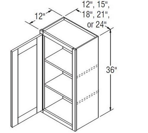 Aristokraft Cabinetry All Plywood Series Glyn Birch Wall Cabinet with Glass WWG1836