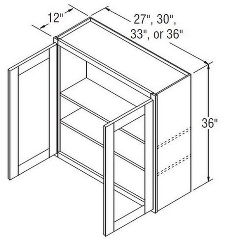 Aristokraft Cabinetry All Plywood Series Glyn Birch Wall Cabinet with Glass WWG3636B