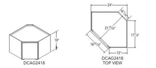 Aristokraft Cabinetry All Plywood Series Glyn Birch Diagonal Corner Appliance Garage DCAG2418