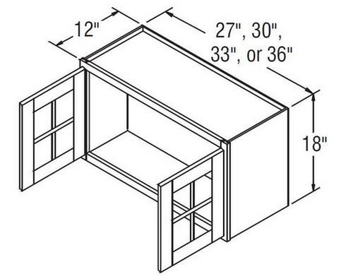 Aristokraft Cabinetry Select Series Glyn Birch Wall Cabinet With Mullion Doors WMD3618B