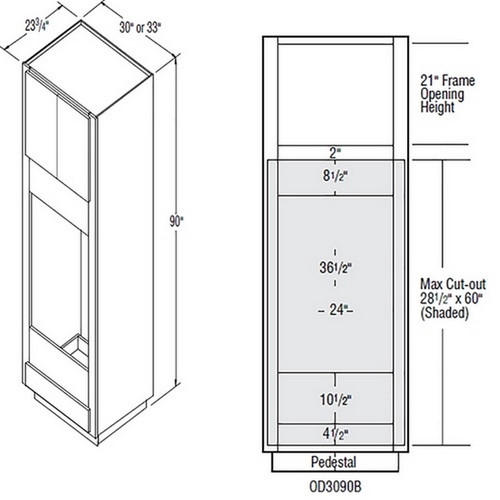 Aristokraft Cabinetry Select Series Glyn Birch Double Oven Cabinet OD3090B