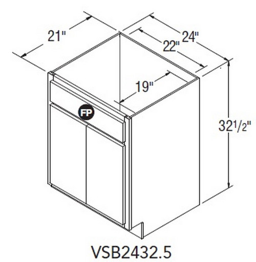 Aristokraft Cabinetry Select Series Glyn Birch Vanity Sink Base VSB2432.5