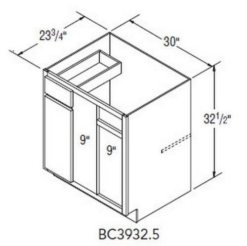 Aristokraft Cabinetry Select Series Glyn Birch Blind Corner Base BC3932.5