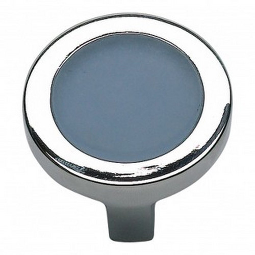 Atlas Homewares - 229-BLU-CH - Spa Blue Round Knob - Polished Chrome