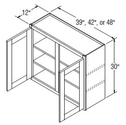 Aristokraft Cabinetry Select Series Glyn Birch Wall Cabinet with Glass WWG4230