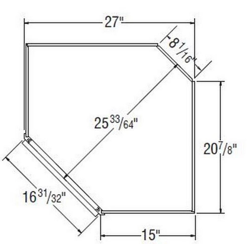 Aristokraft Cabinetry Select Series Glyn Birch Diagonal Wall Cabinet with Glass DCWG2736