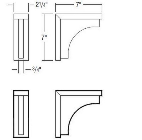 Aristokraft Cabinetry Select Series Glyn Birch Cove Corbel CORBELCOVE7