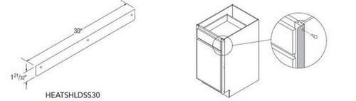 Aristokraft Cabinetry Select Series Glyn Birch Heat Sheild, Stainless HEATSHILDSS36