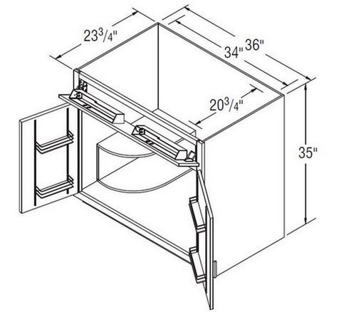 Aristokraft Cabinetry All Plywood Series Ellis PureStyle Sink Base Supercabinet SB36STSB