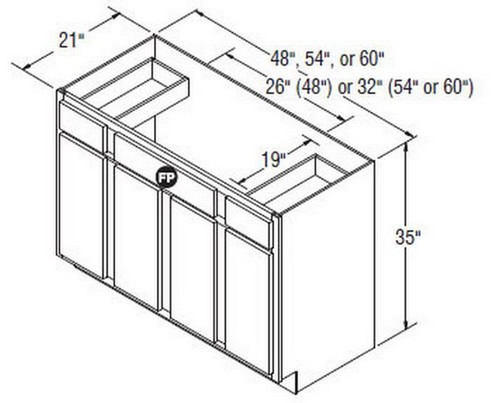 Aristokraft Cabinetry All Plywood Series Ellis PureStyle Vanity Sink Base VSB4835