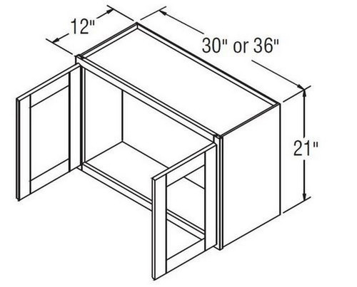 Aristokraft Cabinetry All Plywood Series Ellis Purestyle Wall Cabinet With Glass WWG3621B