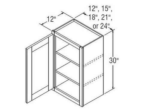 Aristokraft Cabinetry All Plywood Series Ellis Purestyle Wall Cabinet with Glass WWG1230