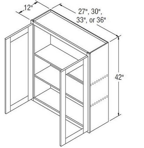 Aristokraft Cabinetry All Plywood Series Ellis Purestyle Wall Cabinet with Glass WWG3642B